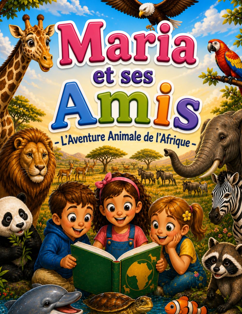 Maria et ses Amis – L’Aventure Animale de l’Afrique: Explore les animaux d’Afrique avec des histoires, de vraies images et des pages à colorier | ... de 4 à 8 ans (186 pages) (Maria and Friends)