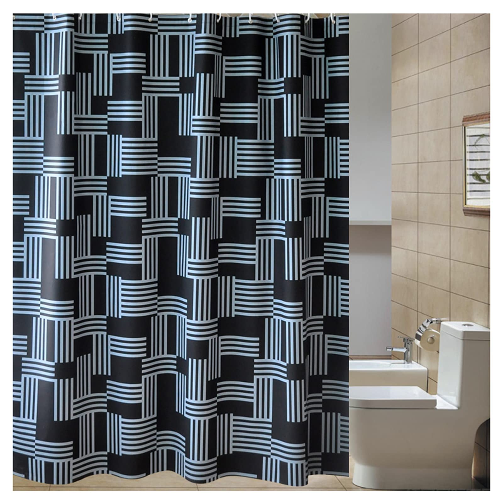 Rideau de douche de séparation occultant pour isoler l'espace bain du froid