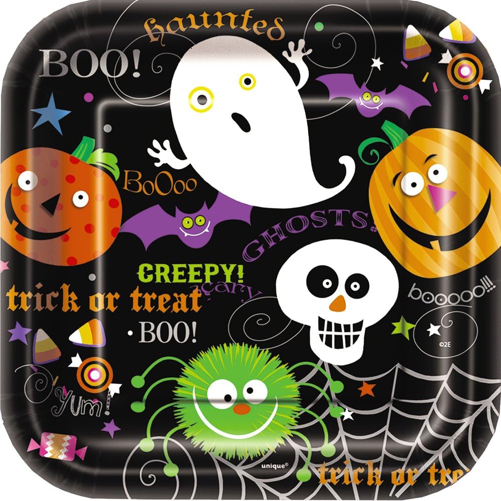 Square Spooky Smiles Halloween Dessert Plates, 10ct