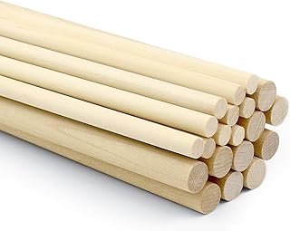 20 Pcs Wooden Dowel Rods for Craft, Unfinished Natural Wood Craft Dowel Sticks 1/4 Inch / 2/5 Inch x 12 Inch