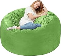 Vista 62 de Homguava Silla de Puf de 2 Pies: Pufs de 2' con Espuma de Memoria Rellenos, Cómodas Sillas de Puf Redondas con Funda de Terciopelo Holandés - Rosa