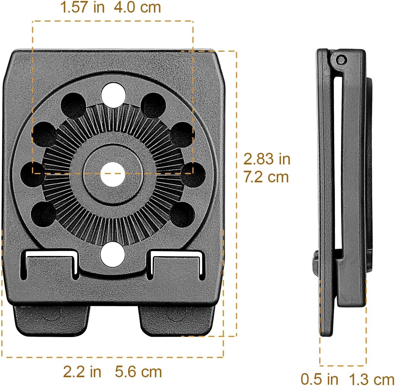 GUN & FLOWER MOLLE Adapter for Holsters, Mag Pouches, Knife Sheath– Compact Nylon Gear Mount (2.83"x2.20") – Fits Belts, Vests, Backpacks – 1/2/4 Pack Options, Universal Gearwheel Fit
