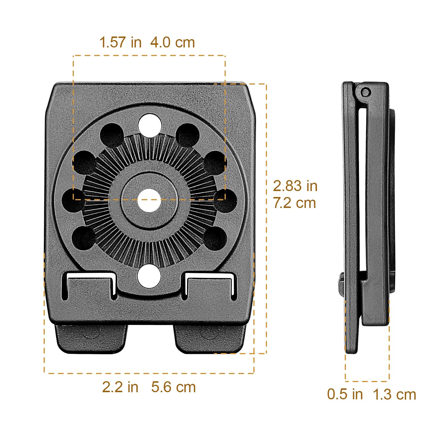 GUN & FLOWER MOLLE Adapter - Ultra-Strong Compact Gearwheel Design for Holsters, Mag Pouches, Tactical Attachments - Fits 1.5