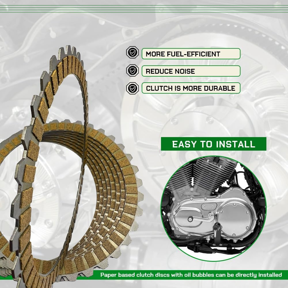Clutch Steel Plate & Clutch Friction Plates Kit Compatible with Sportster 1200 Sportster 883 Seventy Two Iron 883 Iron 1200 Forty Eight Roadster