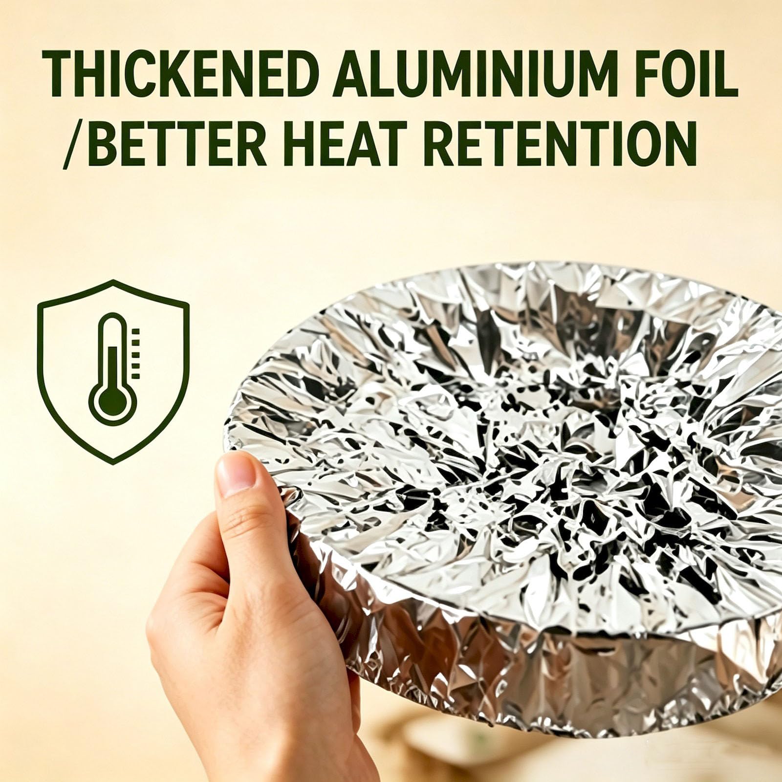Aluminiowe pokrowce na żywność 50 sztuk, elastyczne pokrowce termoizolacyjne (2 szt.)