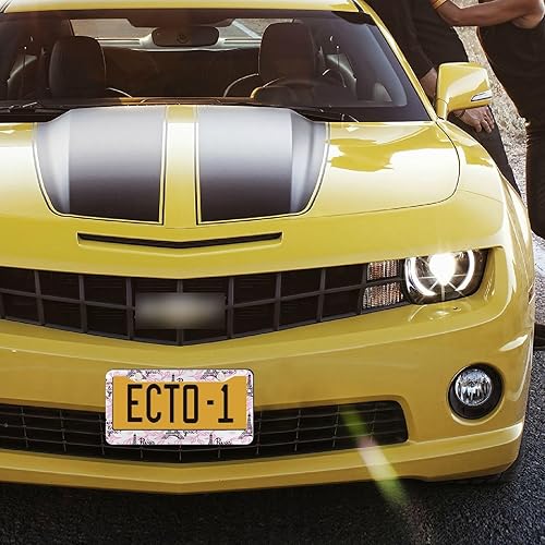 Miniatura 6 de Marco de matrícula de la torre Eiffel, 2 unidades, 2 agujeros, soporte de aluminio para placa de automóvil, decoración universal con tapas de rosca