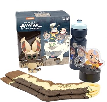 Avatar The Last Airbender - Collectors Box - Includes Momo Plush - Aang LED Lamp - Katara & Sokka Water Bottle - Appa Socks - Made by CultureFly