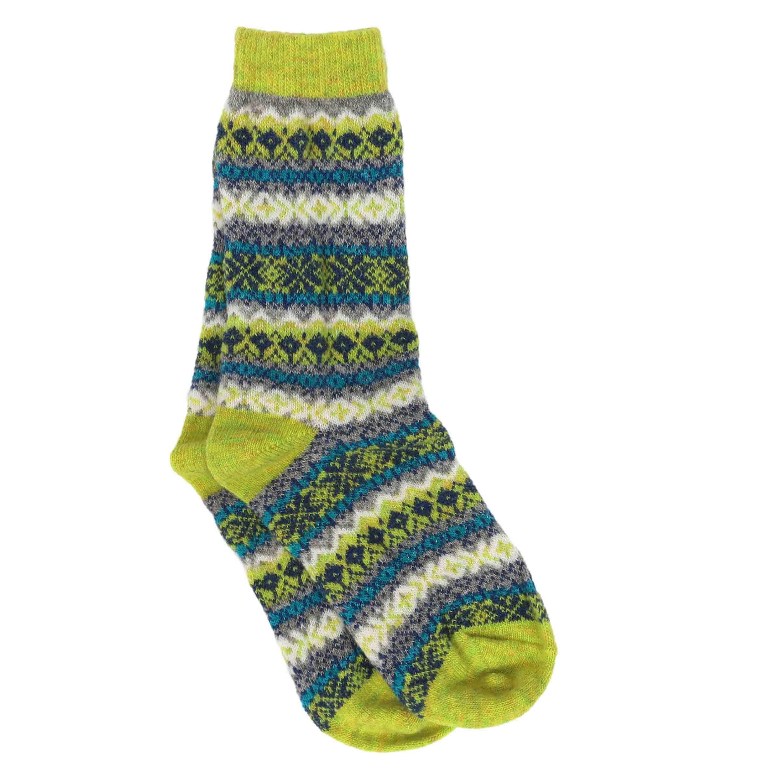 Icewear Unisex Light Green Skrúður Wool Blend Nordic Socks (, 43-46)