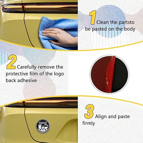 Miniatura 6 de Insignias de automóvil 3D, emblema clasificado para café, insignia automotriz de metal de 4 x 4, calcomanías de emblema redondo, emblemas exteriores