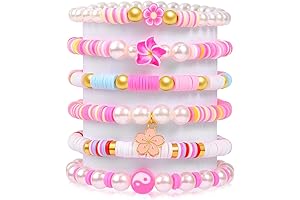 6Pcs Pretty Preppy Clay Bead Bracelets for Women