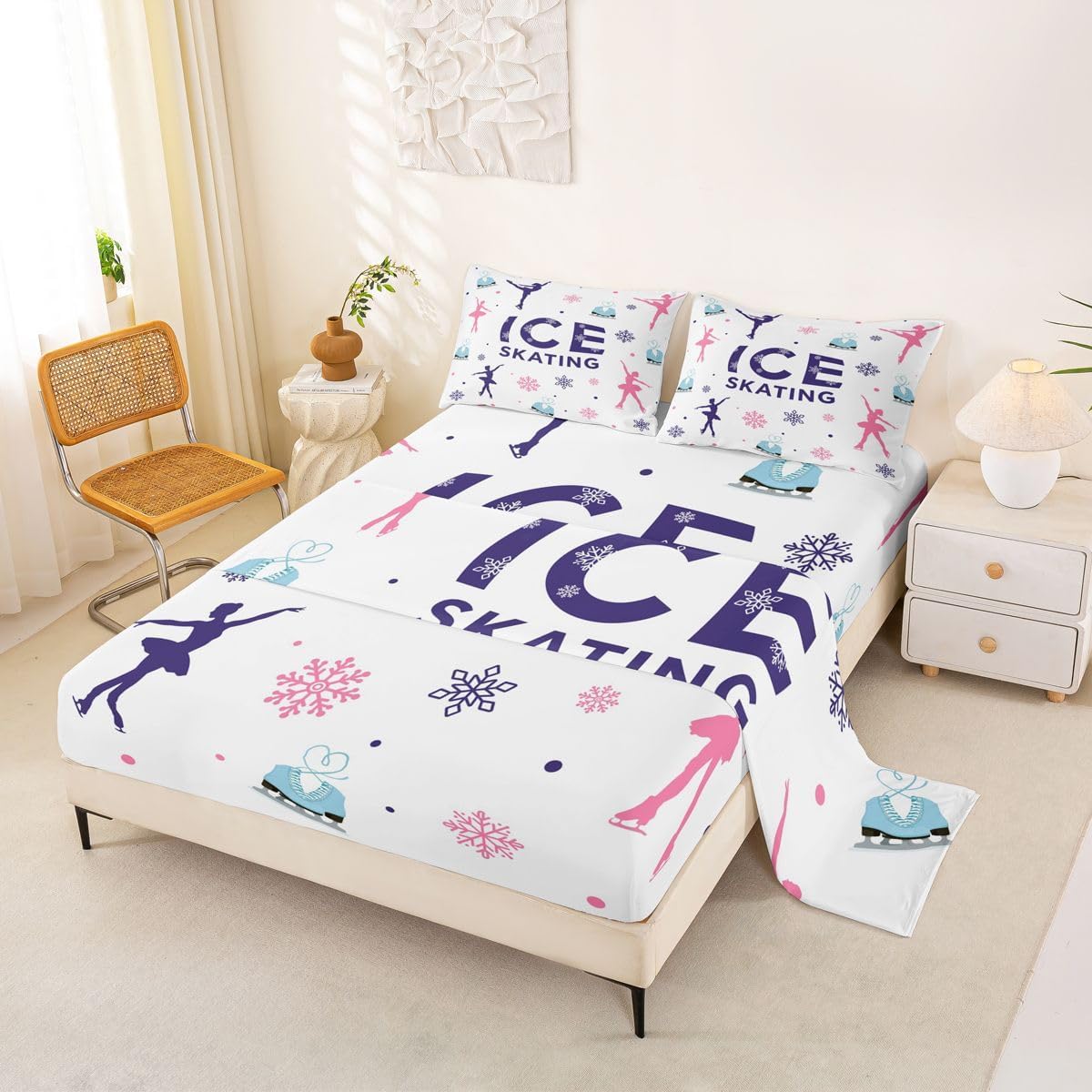 Erosebridal Ice Skating Sheet Set King Size for Adult Men