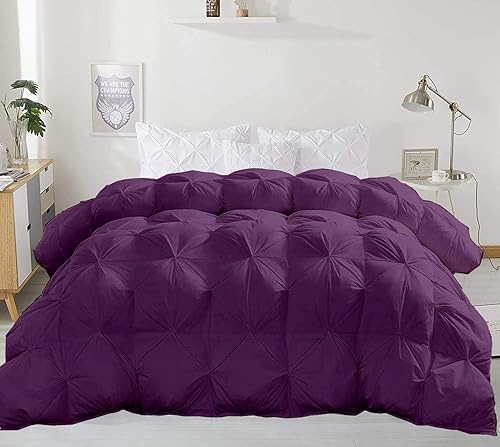 Miniatura 8 de Soft Filler - Edredón alternativo de plumón de 1200 hilos para todas las estaciones, tamaño King Alaska, de 120 x 132 pulgadas, edredón plisado,