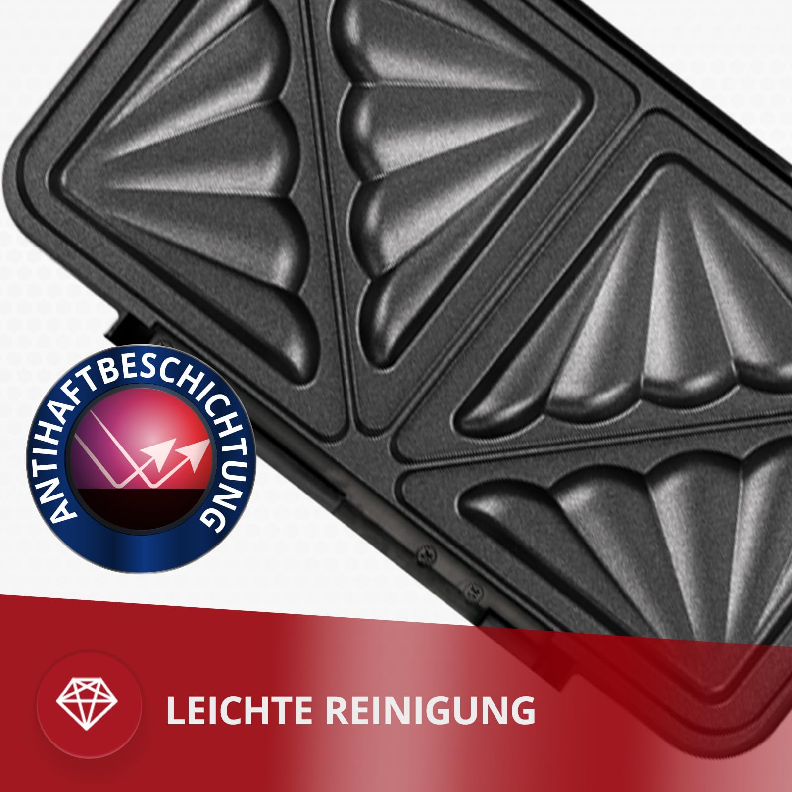 MPM MOP-43M Appareil à Sandwichs 3 en 1, Plaques Interchangeables, Appareil à Croque Monsieur, Gaufrier Belge, Grill pour Viande et Poisson, Contrôleur de Température Automatique, 1000W