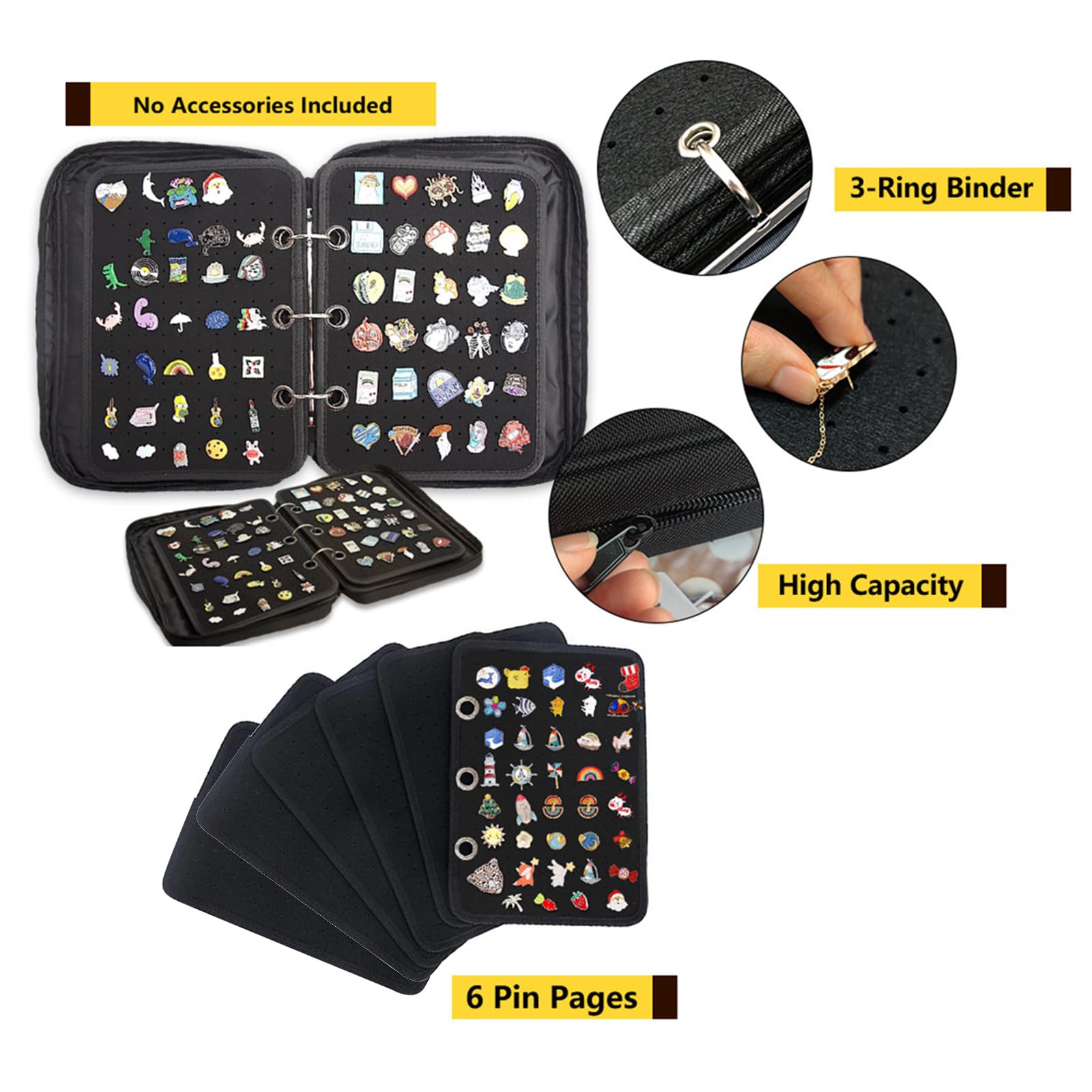 Raccoglitore versatile con 6 pagine personalizzabili, accessorio per la casa per appassionati di pin e collezionisti