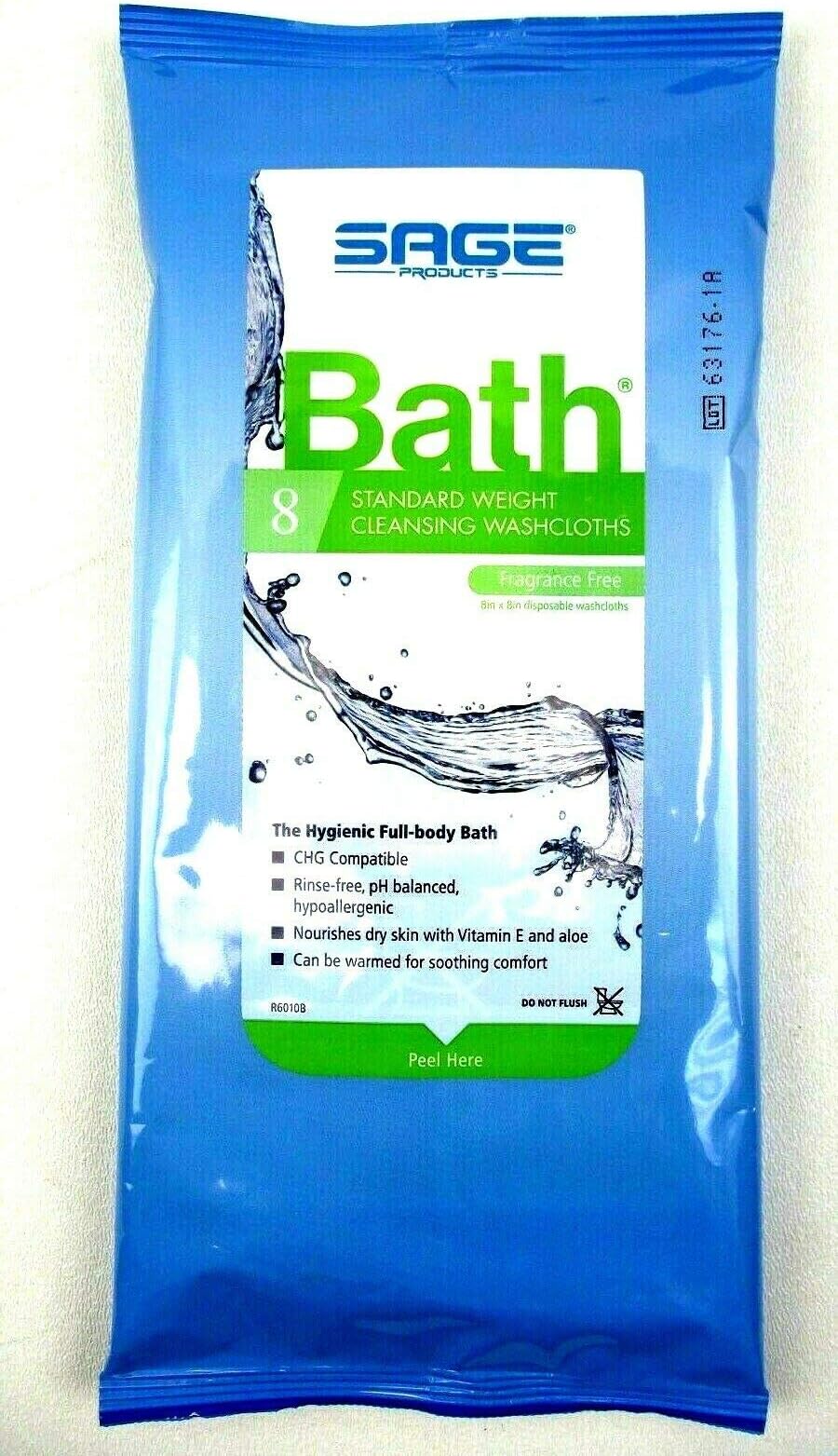 Sage Bath 7989 Pack of 8 Cleansing Washcloths Fragrance