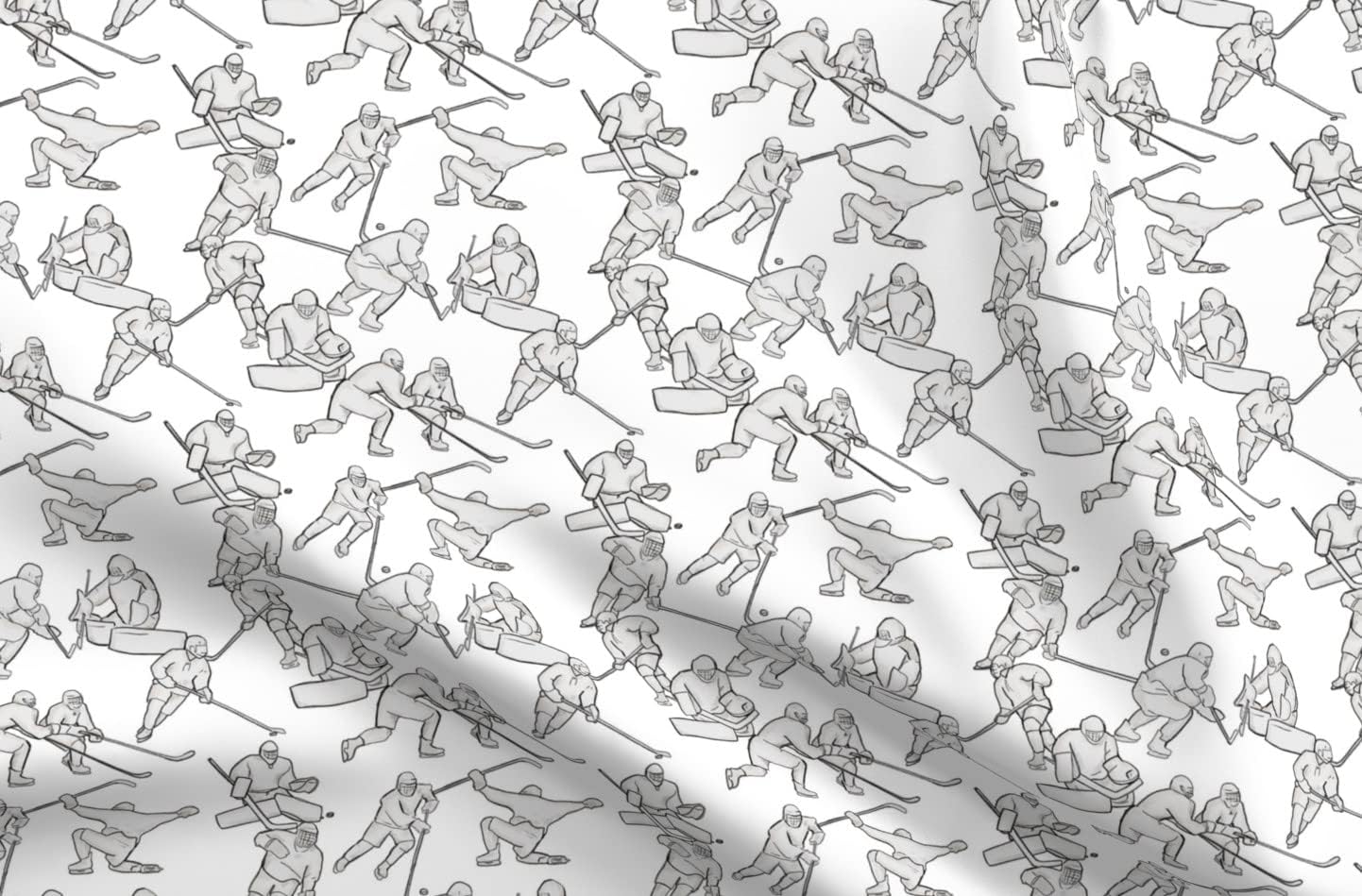 Spoonflower Fabric - Hockey White Canada Canadian Skating Skates Ice Winter Players Sports Printed on Upholstery Velvet Fabric Fat Quarter - Upholstery Home Decor Bottomweight Apparel