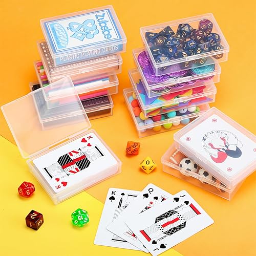 Miniatura 7 de Vicenpal Caja de cartas de juego de 60 piezas, funda transparente para tarjetas, organizador de almacenamiento de tarjetas, estuche de plástico para