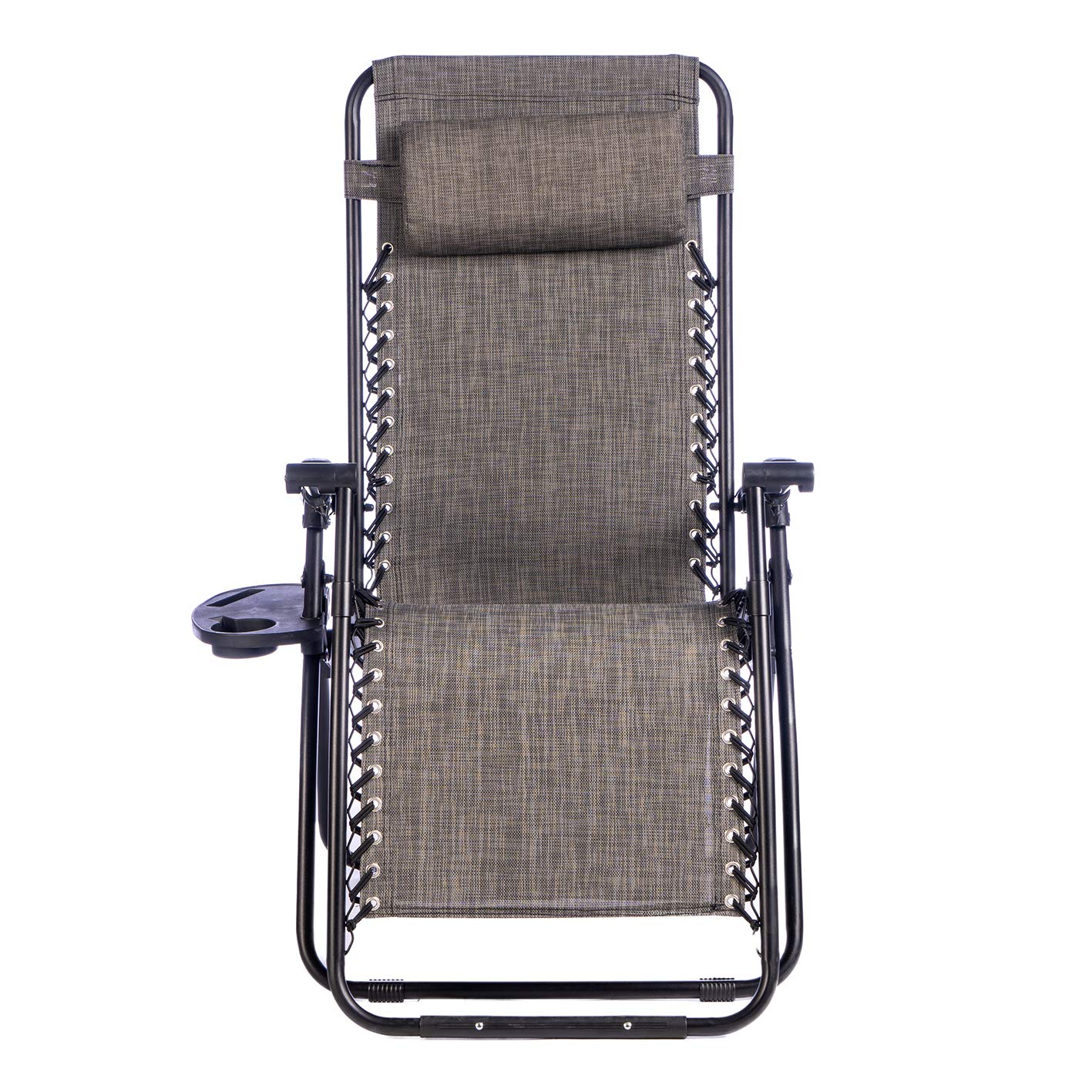 Enrico Coveri Sedia Sdraio Relax Reclinabile Con Cuscino Imbottito E Portaoggetti, Struttura In Textilene E Acciaio Con Tubolare Rinforzato, Perfetta Per Casa e Giardino (Grigio)