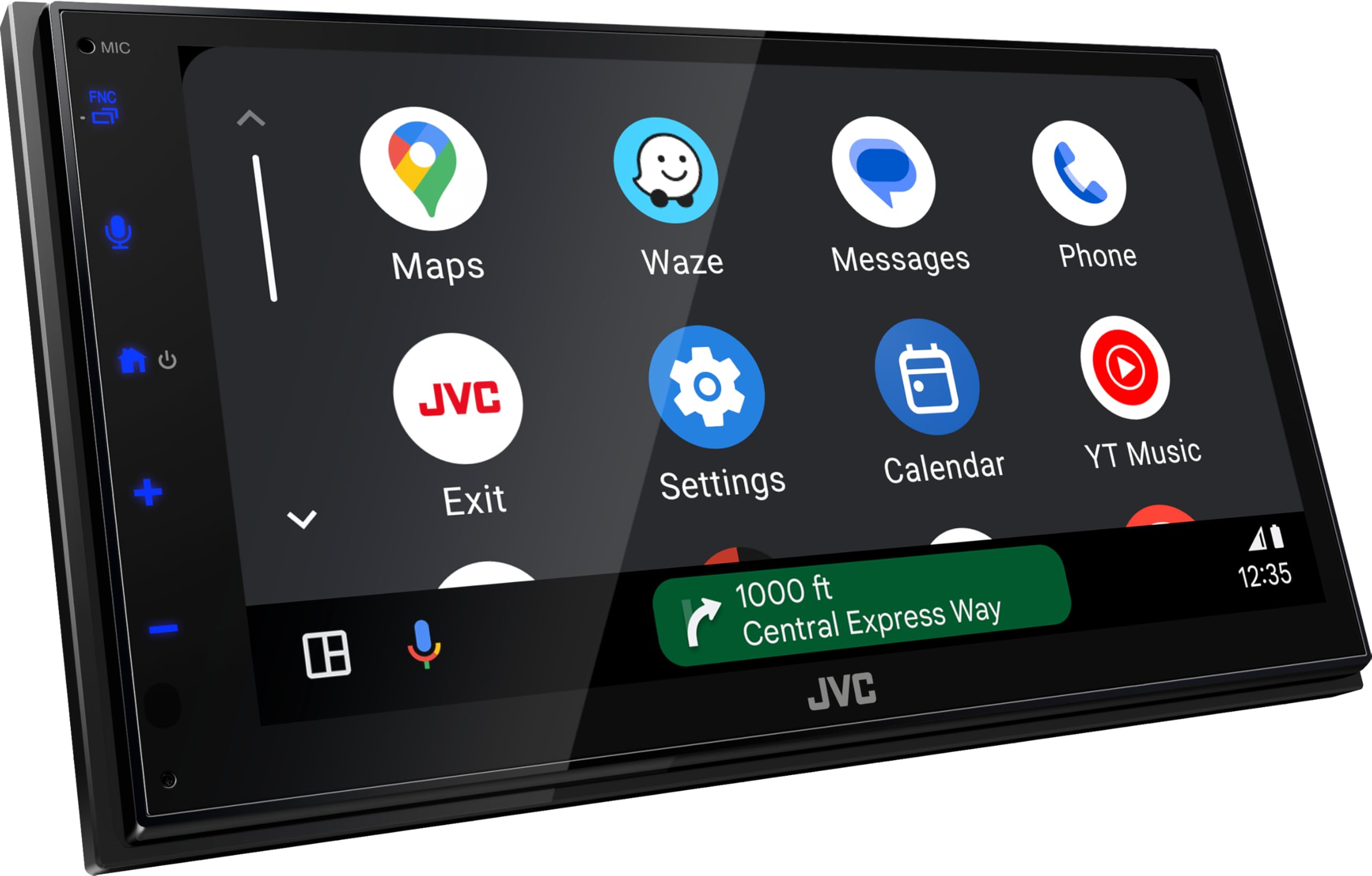 JVC KW-M595DBT – Récepteur Mono-récepteur WSVGA (1024 x 600 px) avec Dab+/FM, CarPlay, Android Auto, Apple & Android USB, Bluetooth, écran Tactile capacitif, DSP, 4 x 50 W, 3 pré-Sorties 2,5 V