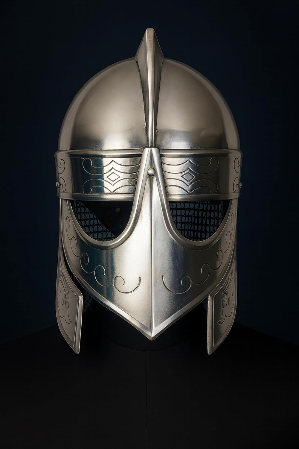 Medieval Viking Wolf Armor, Warrior Silver knight Helmet Spartan Medieval Armor