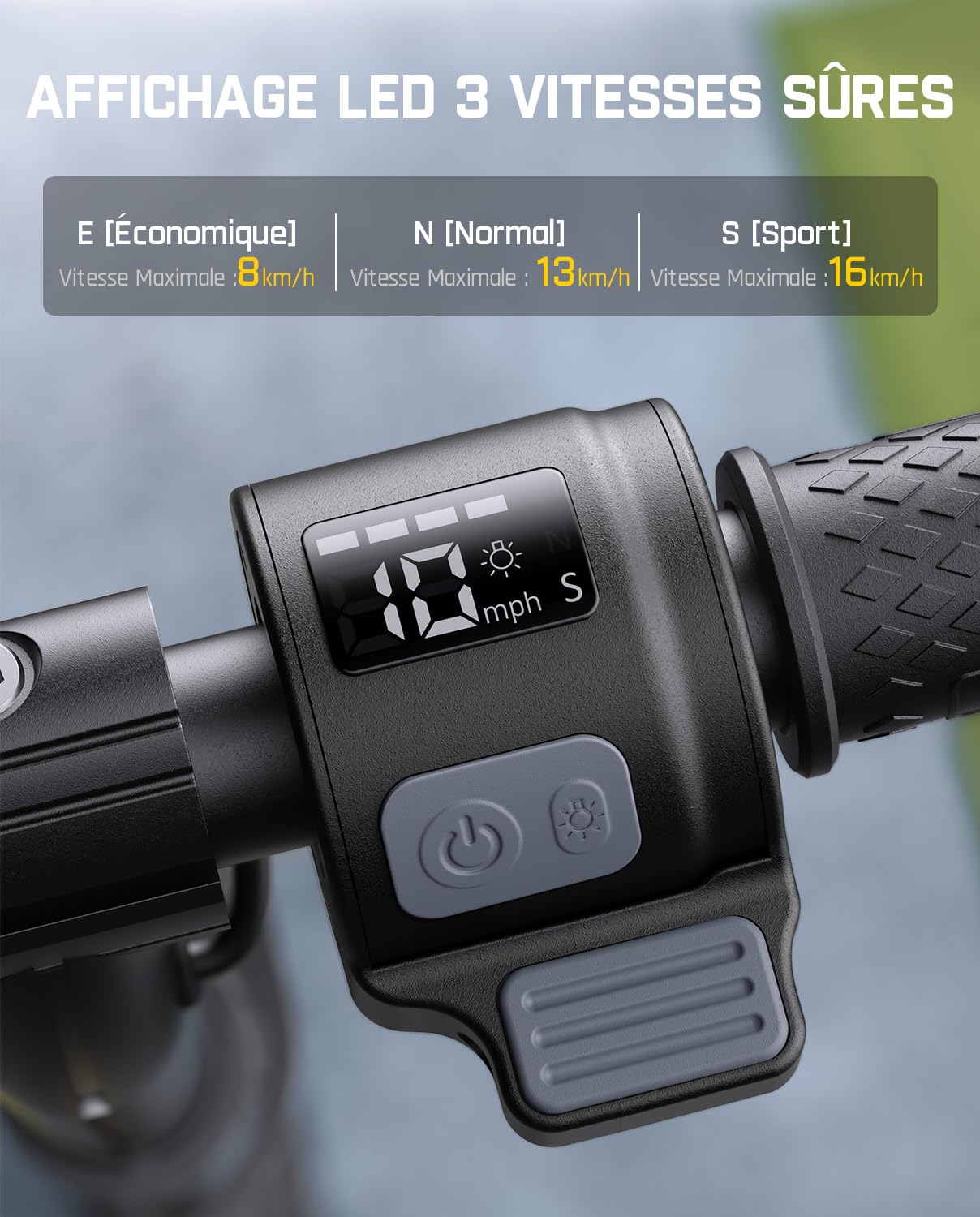 FanttikRide C9 Pro Trottinette Électrique Enfant 1,2-1,6 m, Lumières Arc-en-Ciel, Vitesses 8/13/16 km/h, Autonomie 8 km, Écran LED, Hauteur Réglable, Pliable, Charge maximale 60 kg