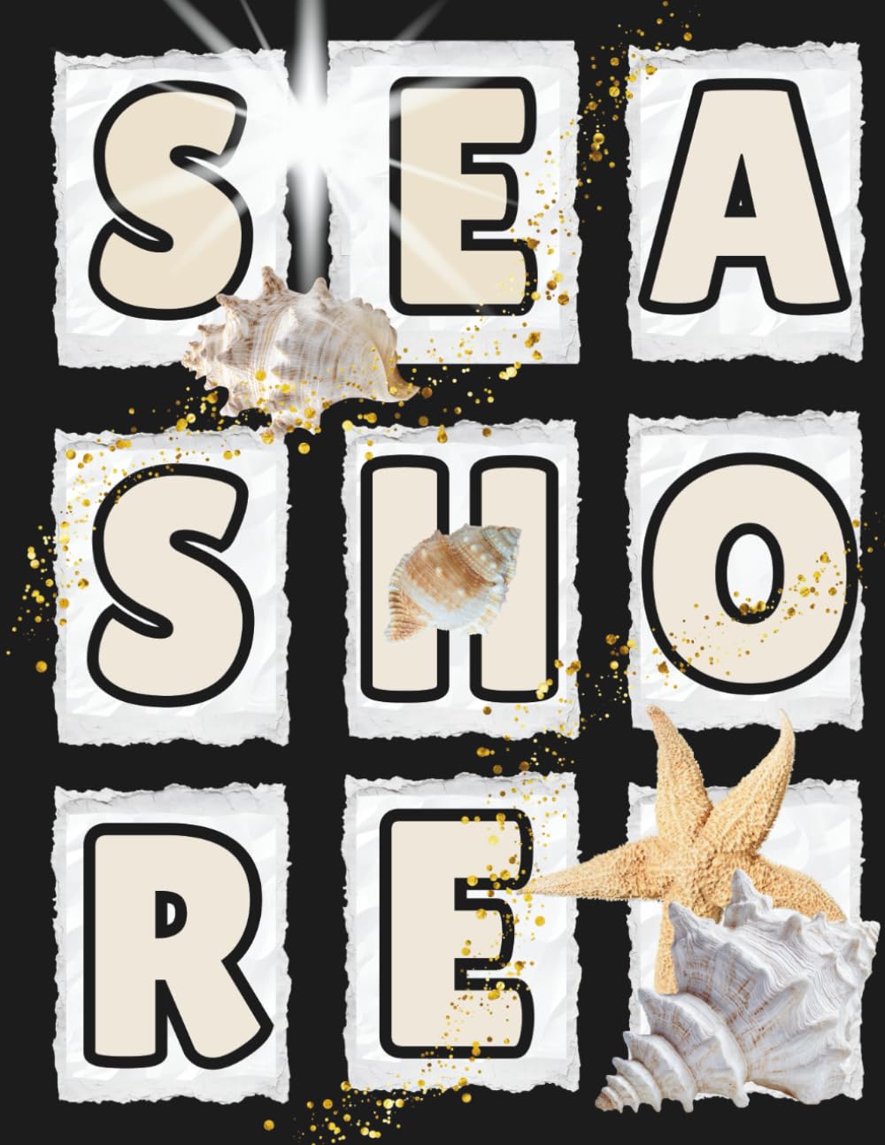 GRIDWORDS: Seashore: A Bold Coloring & Activity Book Built on 9-Square Grids. • Beach Themes • 100 Pages • Large 8.5x11
