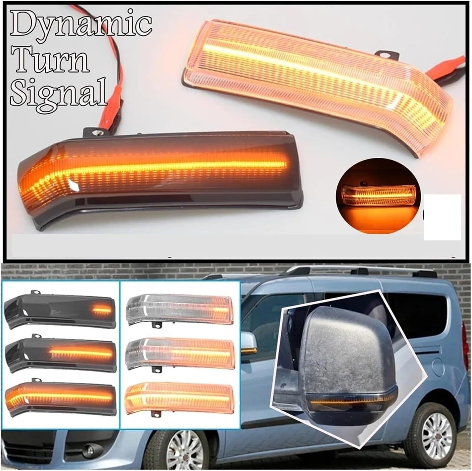 Indicatori di direzione per auto Spia luminosa specchietto laterale per Opel, per Vauxhall 2012-2017,per Combo 2012-2022(Bianco)