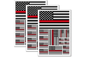 Thin Red Line American Firefighter Flag Sticker Decal 11.7" x 8.3"
