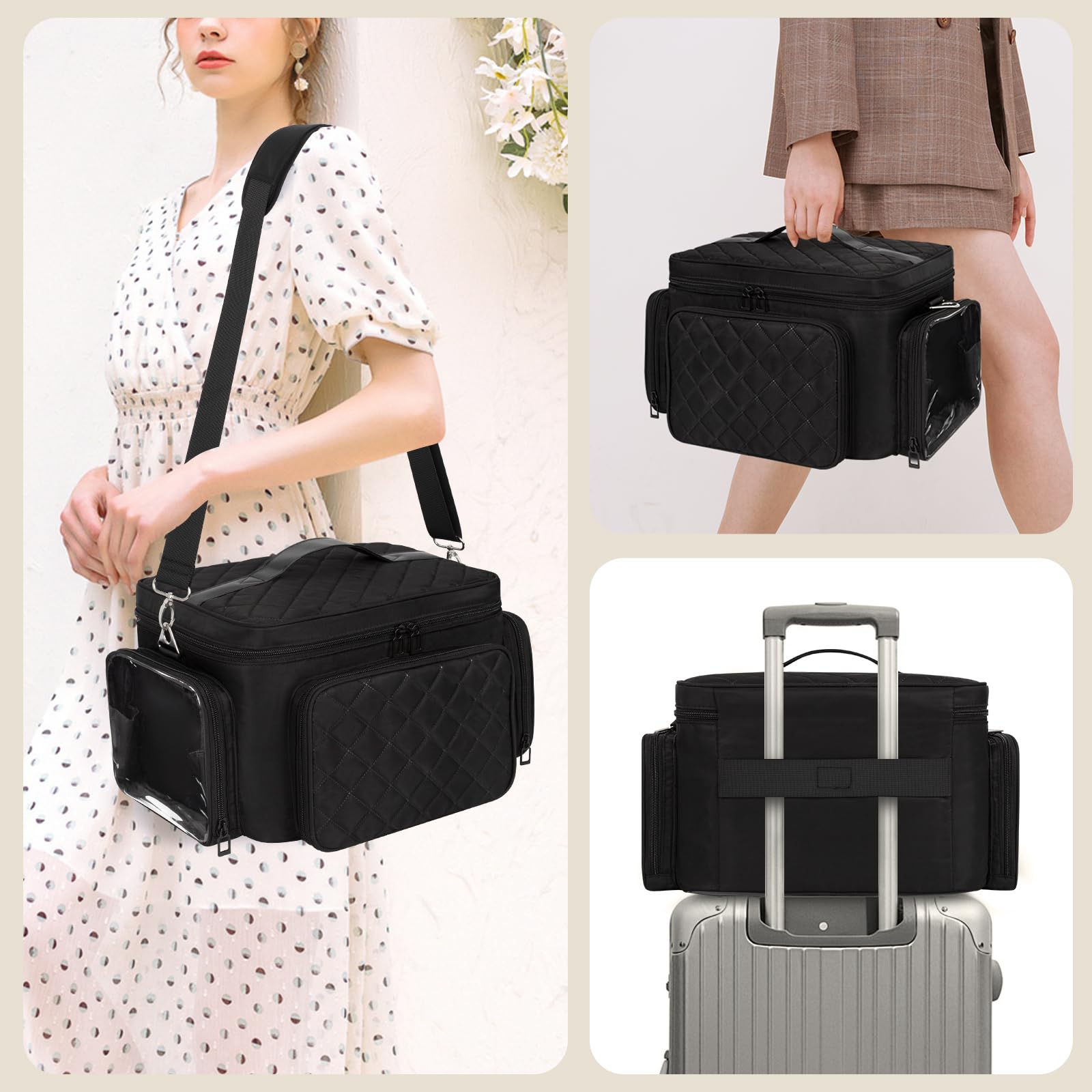 Bagmoly Nail Polish Organizer Case, 42-Slot Portable Storage Bag