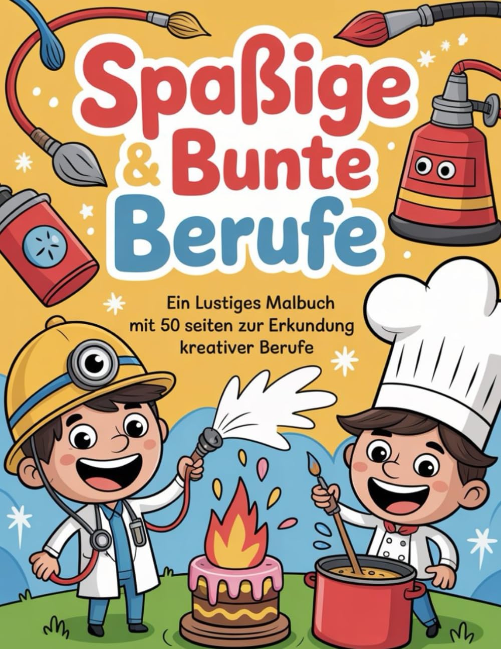 Spaßige & Bunte Berufe: Ein lustiges Malbuch mit 50 Seiten zur Erkundung kreativer Berufe – Perfekt für Kreative Kinder und junge