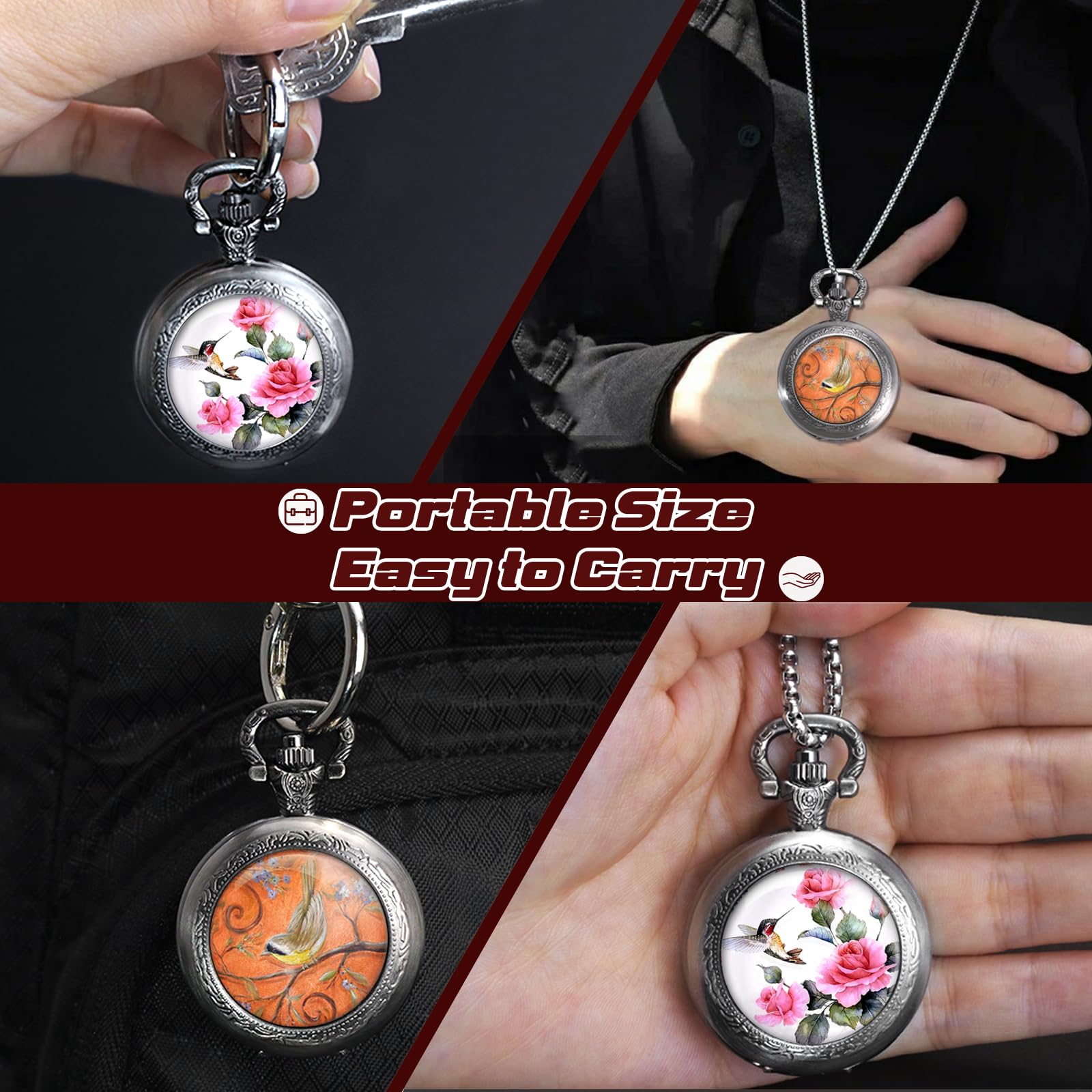 Mini DND Dice Set including Pocket Watch 2Pack, Small Metal Dice for Dungeons and Dragons/D&D Gifts - Image 2