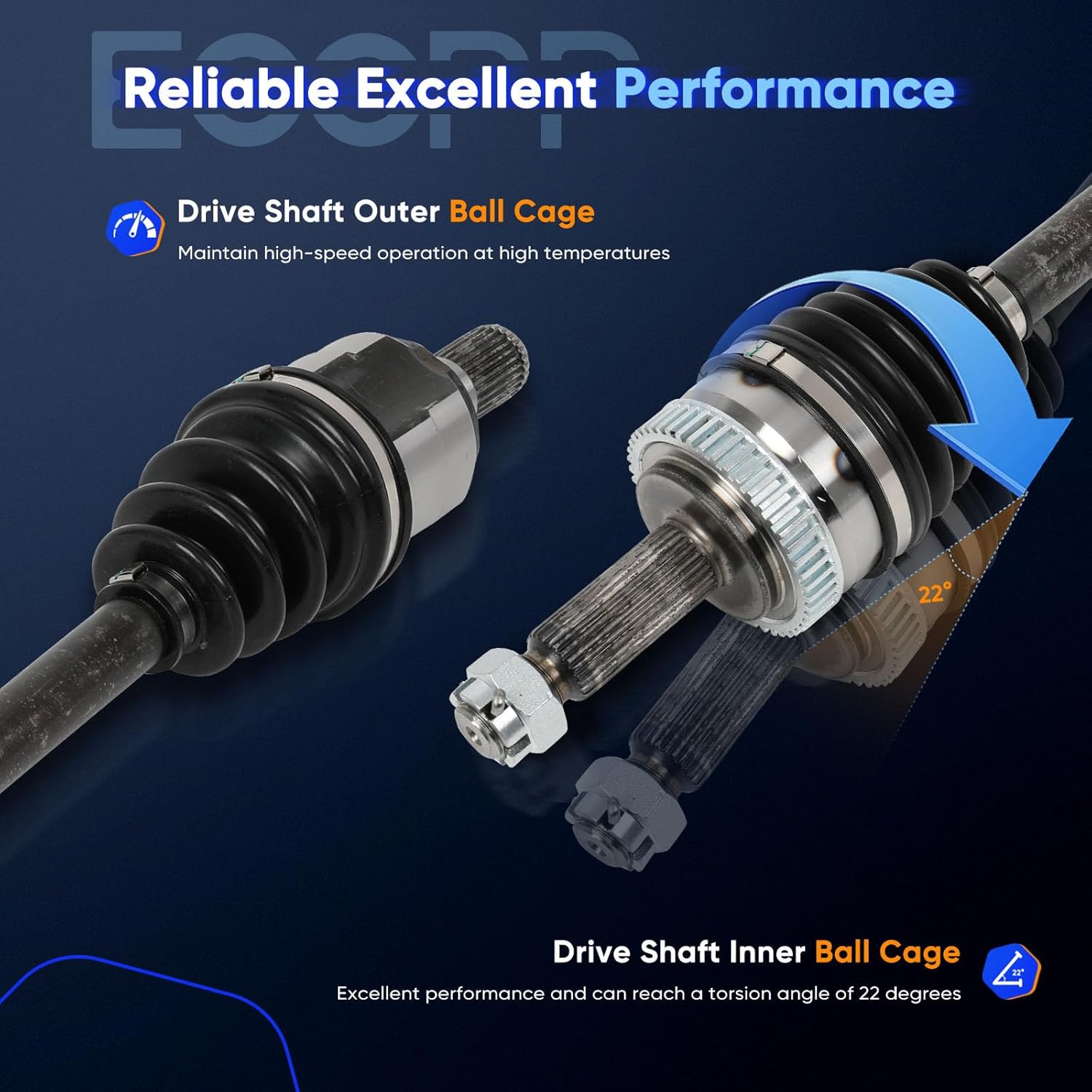 ECCPP CV Axle Shaft Assembly fit 2011-2014 for Hyundai Sonata; Front Left(Front Driver Side) 66-3720,663720,495003Q300