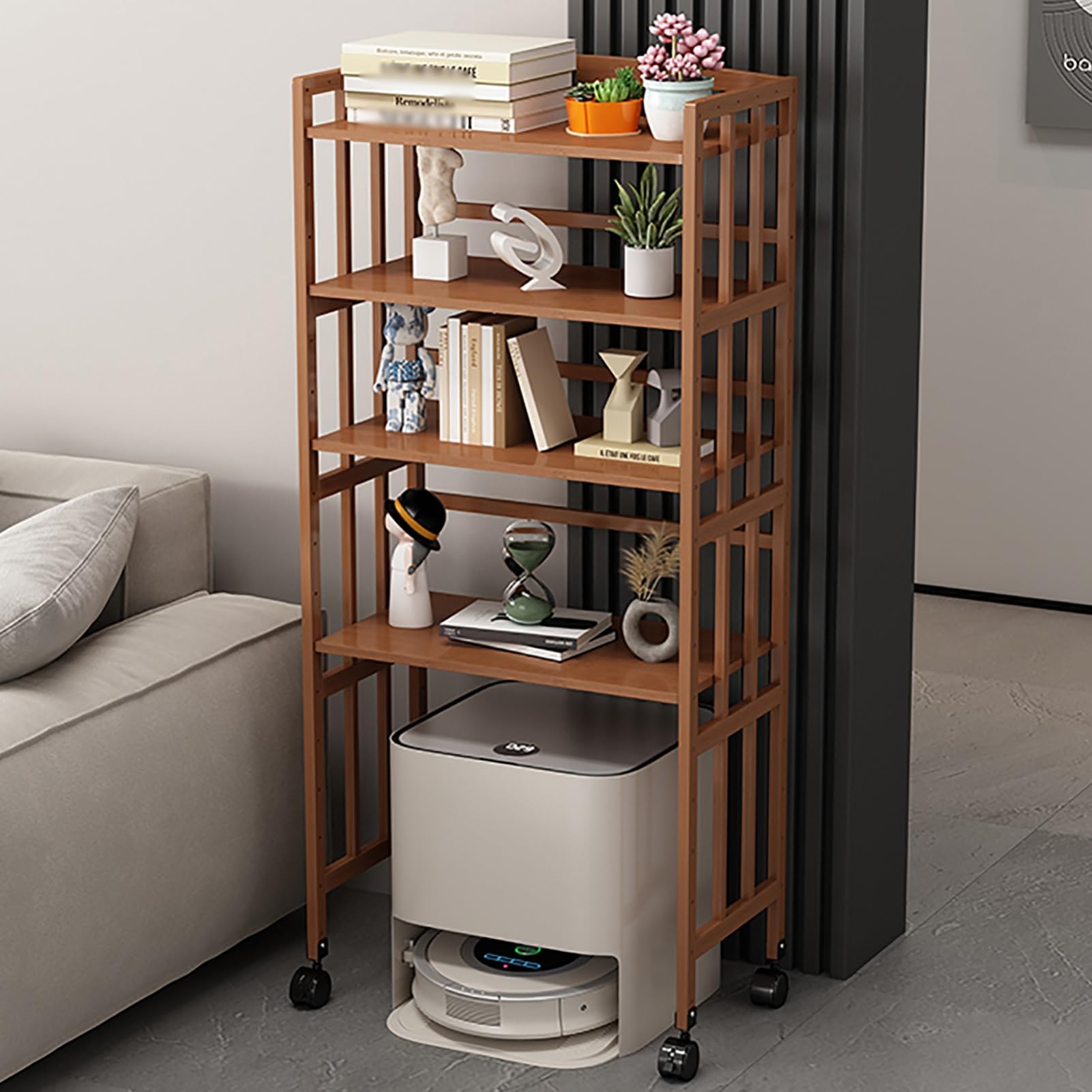 Présentoir de rangement 4-Tier 70x38x158cm pour appareil ménager et robot