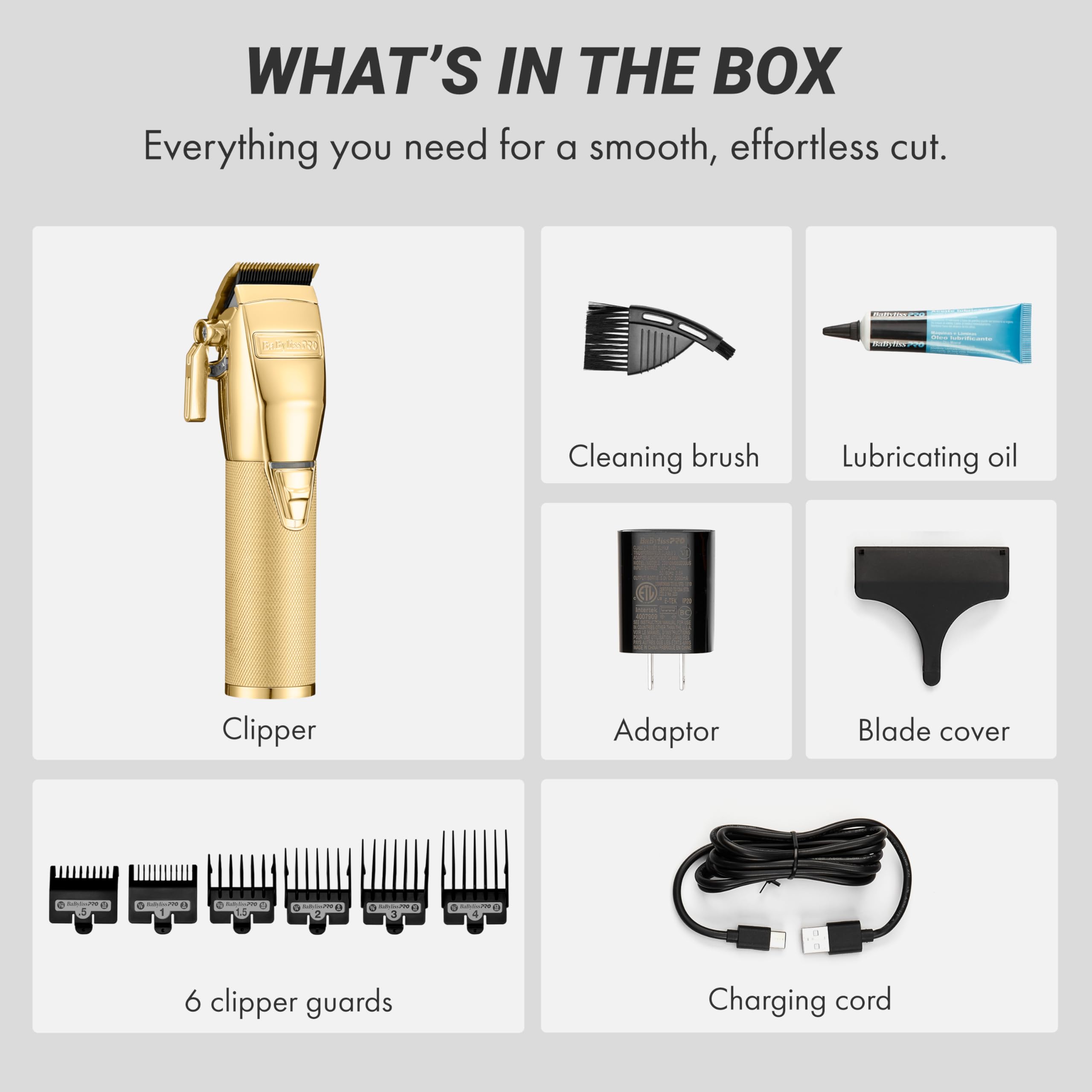 BaBylissPRO Men Goldfx+ All Metal Lithium Battery Powered Hair