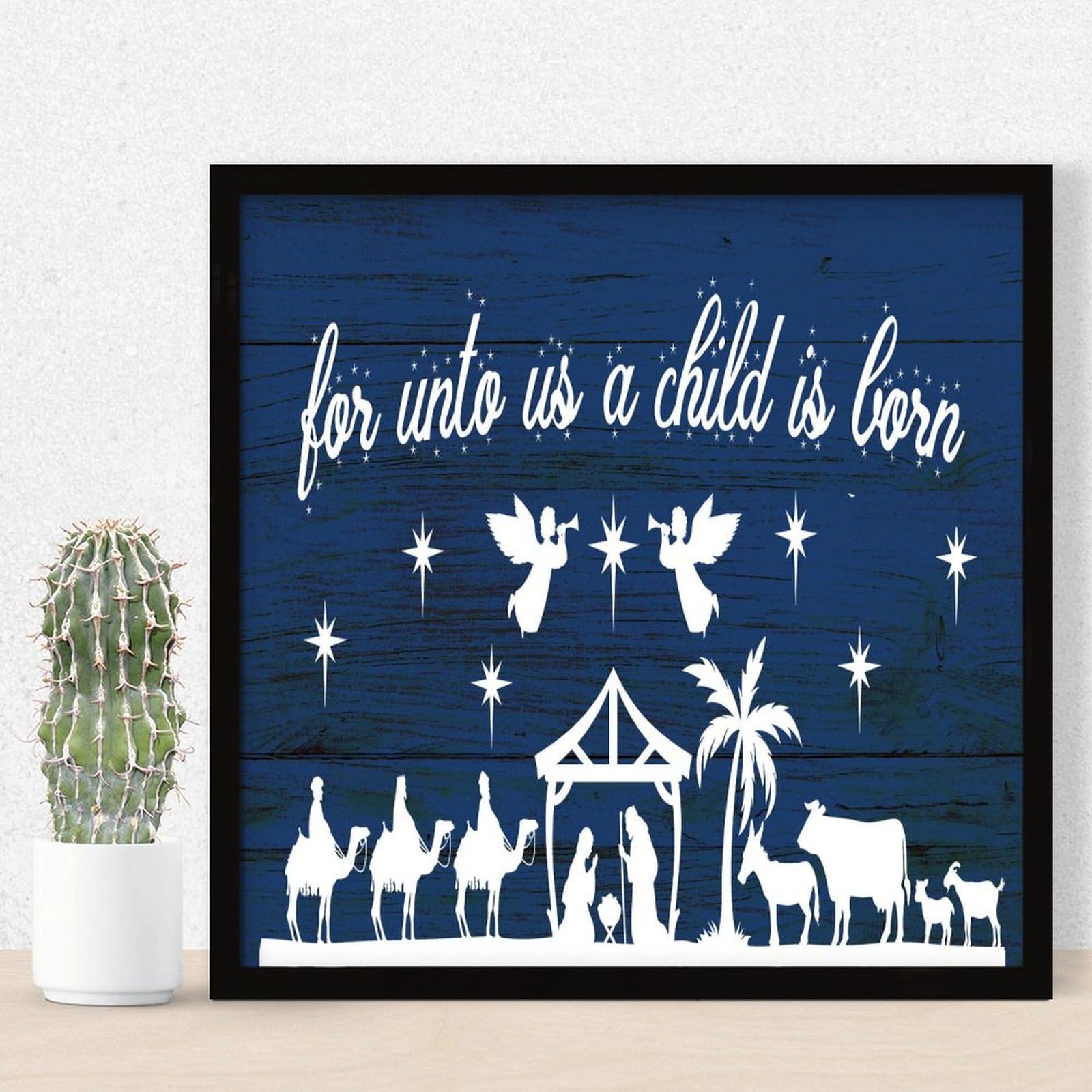 Décoration murale de table Panneau Oh Holy Night pour salon cosy