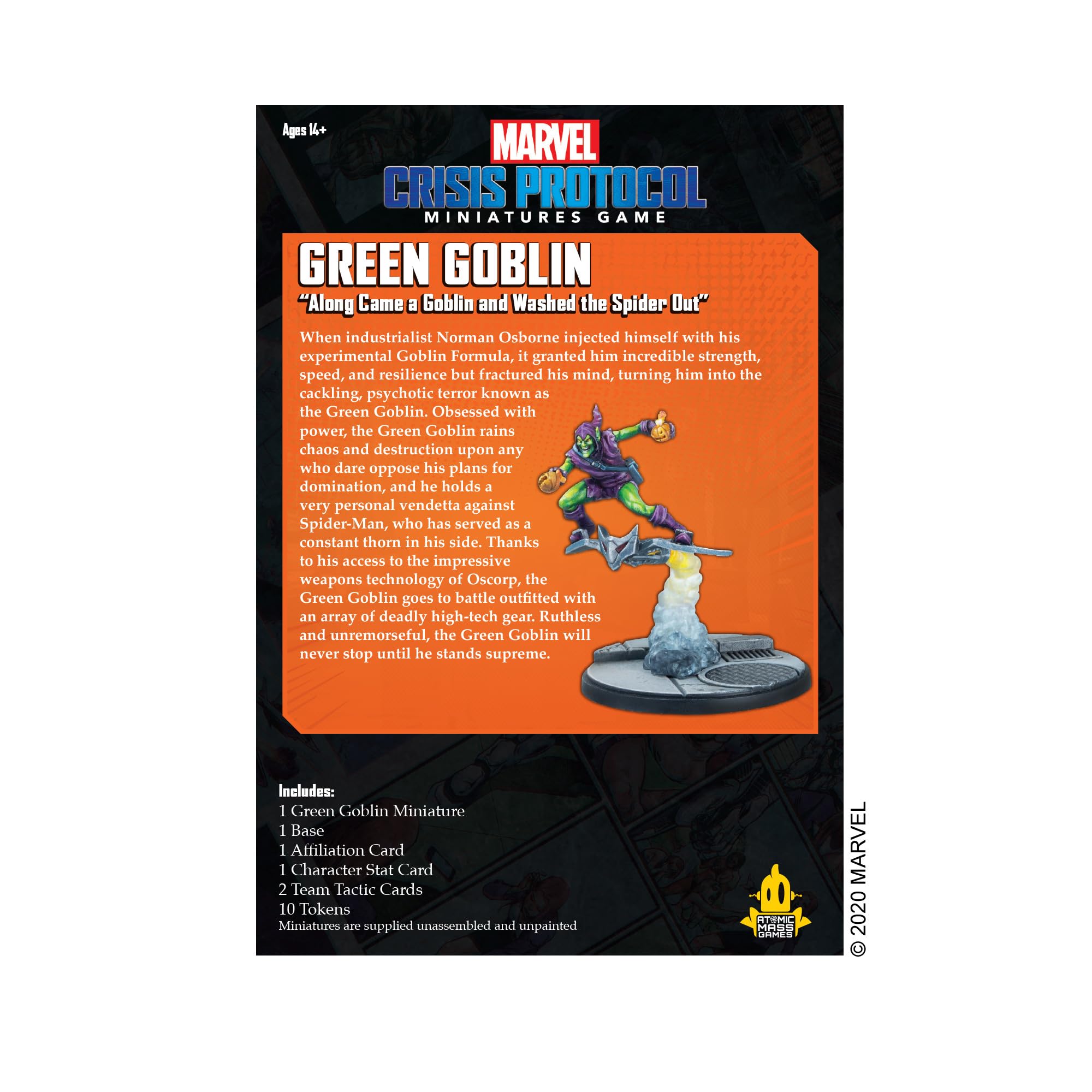 Atomic Mass Games , Marvel Crisis Protocol: Character Pack: Green Goblin, Miniatures Game, Ages 10+, 2+ Players, 45 Minutes Playing Time