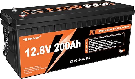 12V 200Ah LiFePO4 Lithium Battery Built-in 200A BMS 15000+ Deep