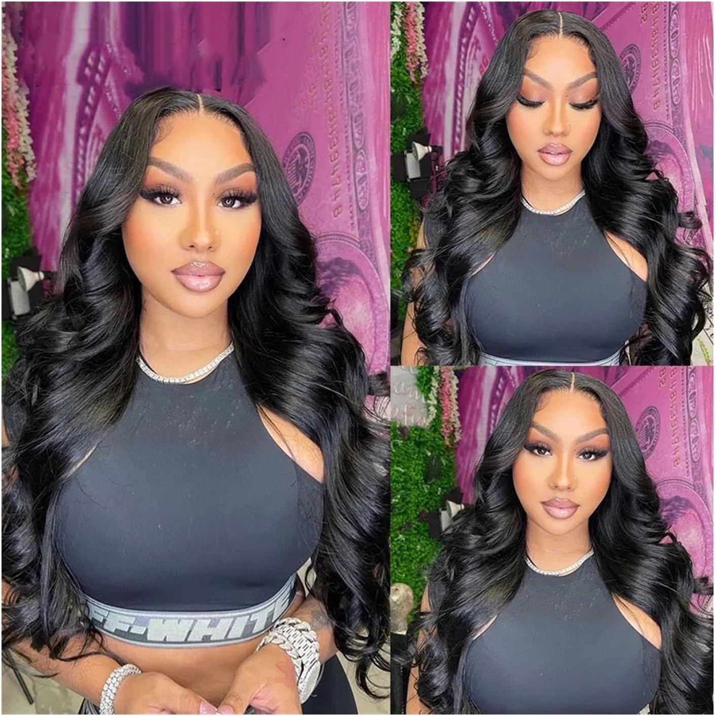 Synthetic Wig Glueless 250% Real HD Lace Closure Wigs 7X7/6x6/5X5 HD Closure Wig Body Wave Pre Plucked Human Hair Wigs for Women Cosplay Wig(Color:6x6 HD Closure Wig,Size:20inches)