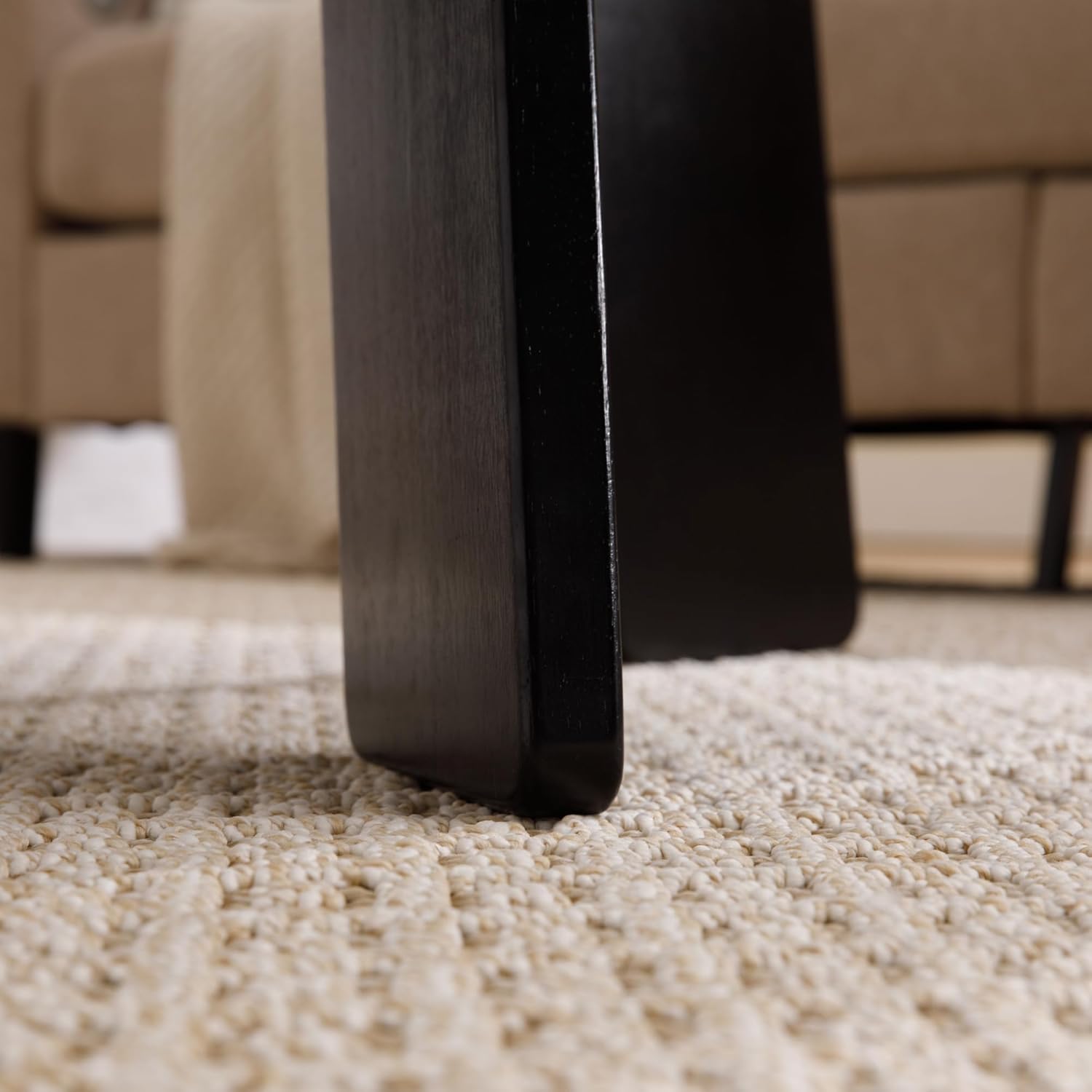 32" Round Coffee Table, Large Solid Wood French Country Accent Table, Farmhouse Side Table for Family/Office/Living Room/Sofa Couch End/Bedroom, Black