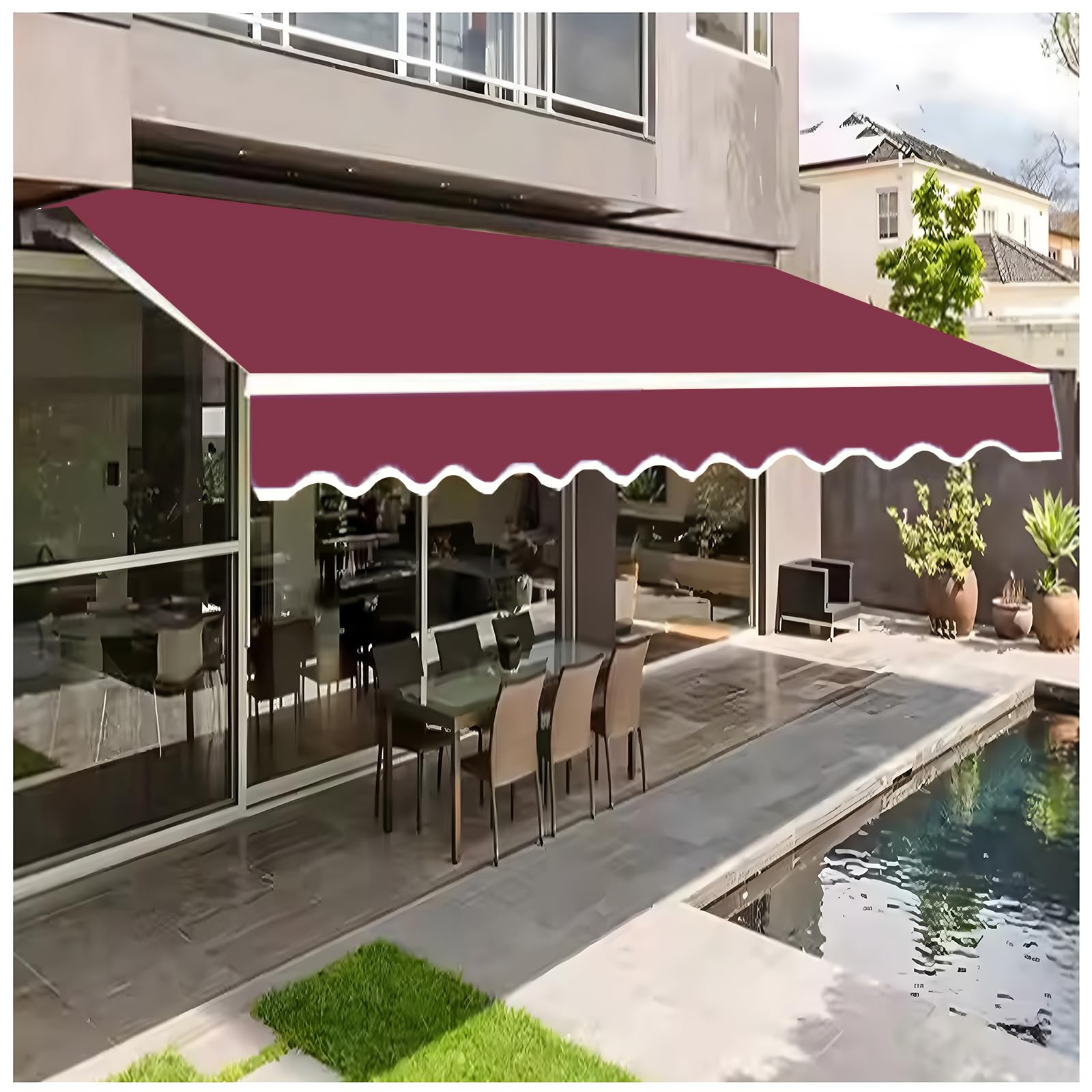 Toile de rechange rétractable 4x3.5m pour remplacer un tissu usé de balcon