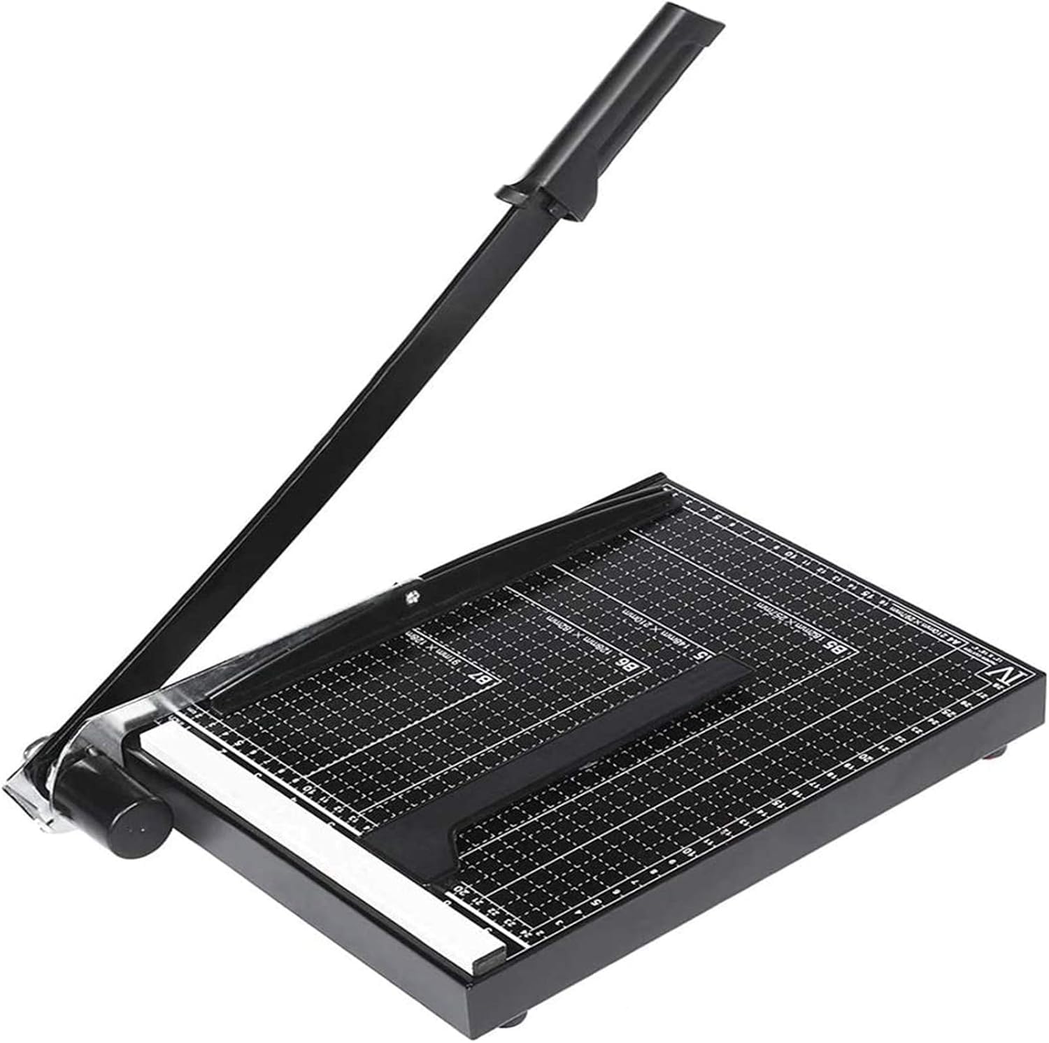 Nictemaw A4 Professional Guillotine Paper Trimmer Cuts Up to 12 Sheets - Secure Blade for Office, School, Creative Projects (Black)