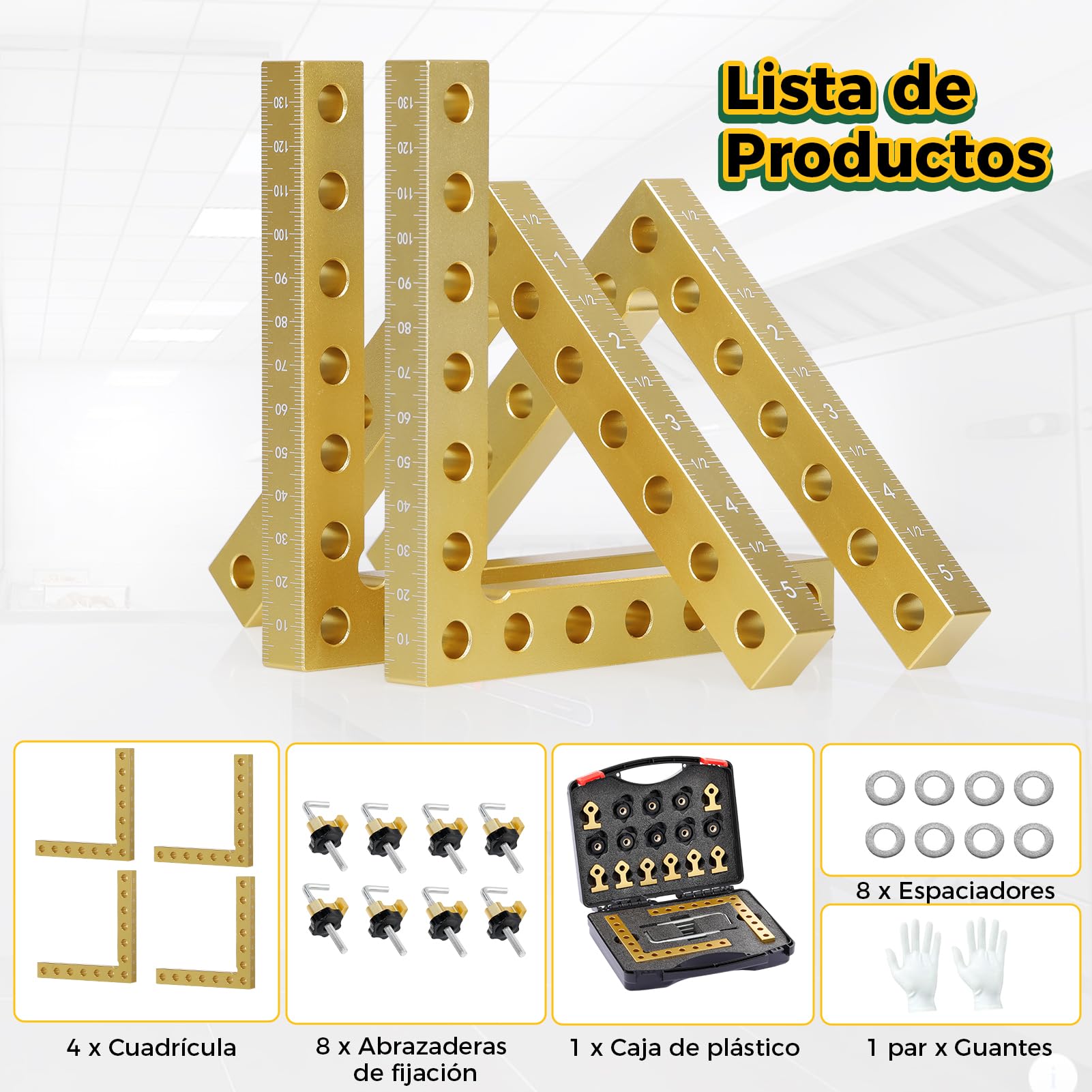 Geevorks Abrazadera de Ángulo de 90 Grados,Cuadrados de Posicionamiento 90 Grados,Abrazadera de Esquina Tipo L,Para Carpintería, Bricolaje, Manualidades(140 mm/5,5 ")