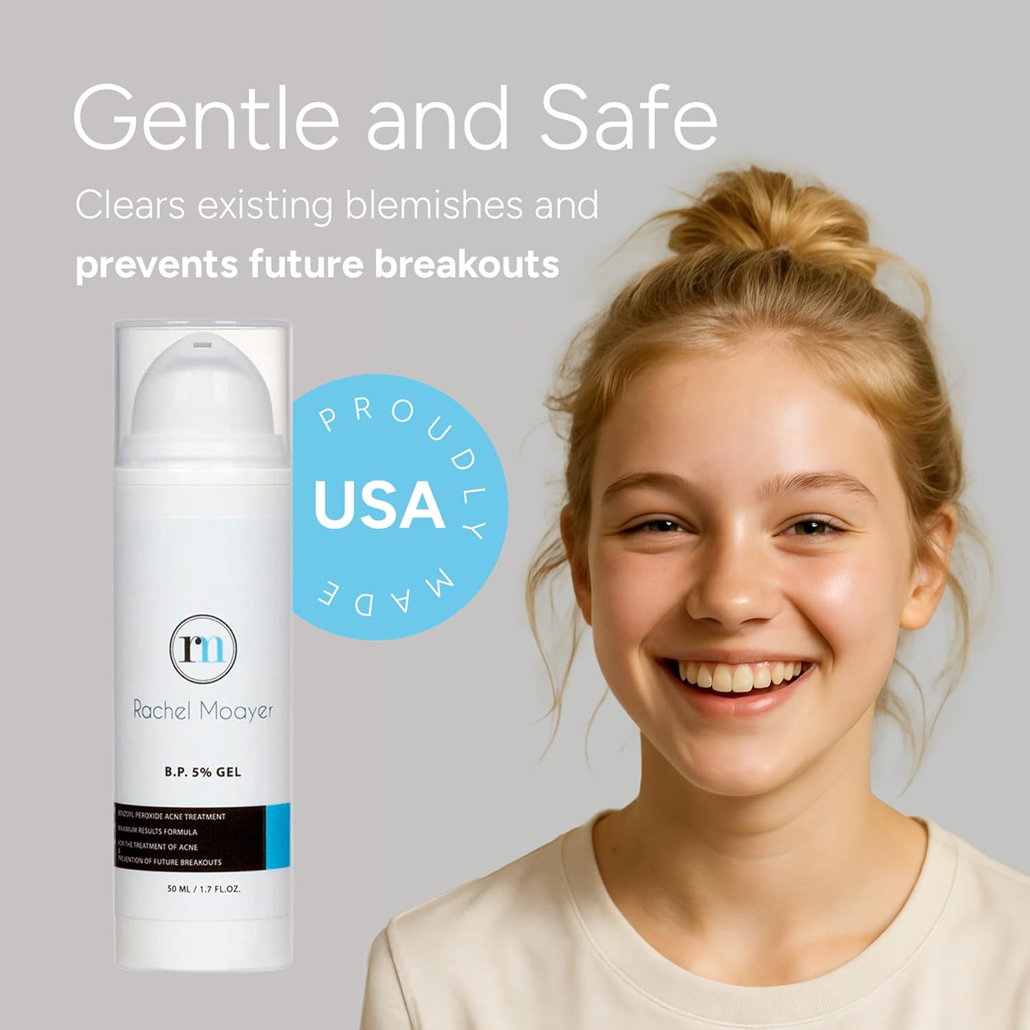 RM Benzoyl Peroxide Face & Body Gel 5% Medical grade Micronized benzoyl peroxide (without the prescription) acne treatment - Image 4