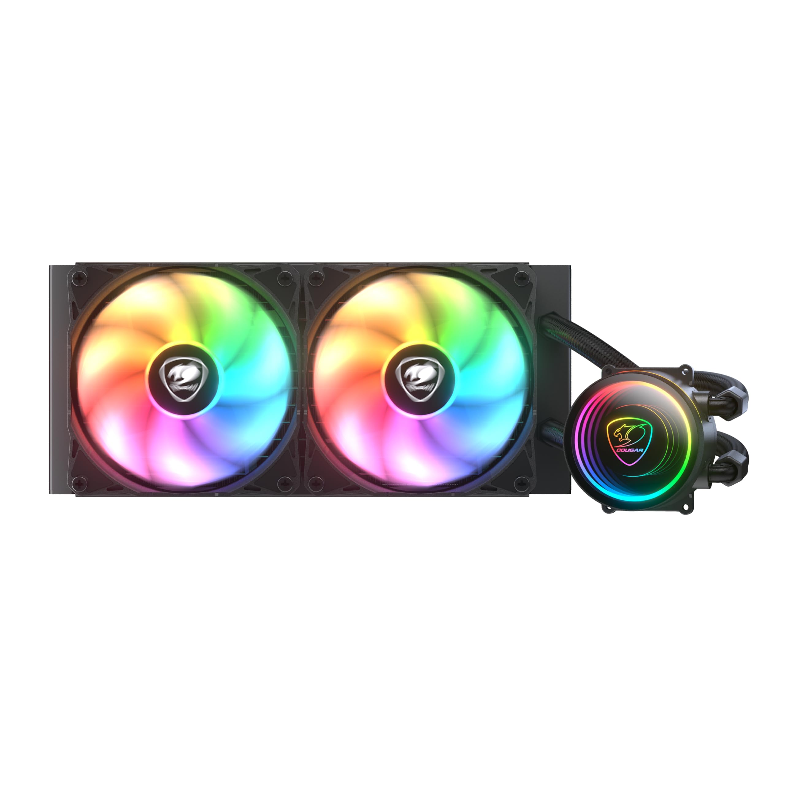 COUGAR GAMING | REFROIDISSEUR | POSEIDONELITE240AR - Éclairage ARGB - Radiateur en aluminium - Deux ventilateurs Cougar ARGB Vortex PWM inclus - Facile à installer