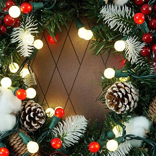 Miniatura 9 de BOHON Tira de luces LED para exteriores de 19 pies, 70 luces LED de Navidad, multicolor, certificación UL, con bombillas de vidrio perlado para
