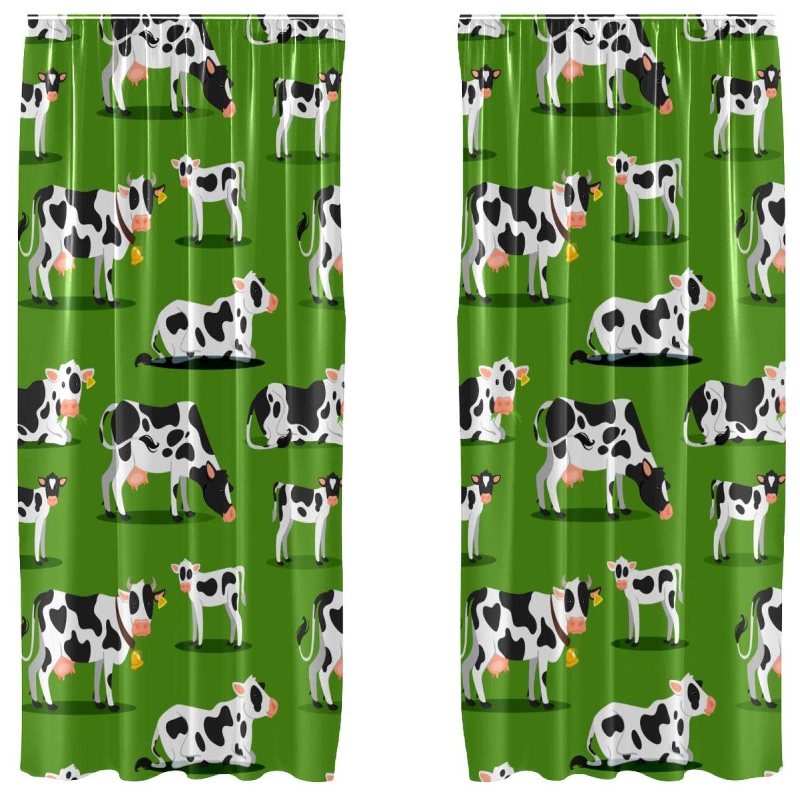 Rideaux occultants motif vache en microfibre 140x213cm