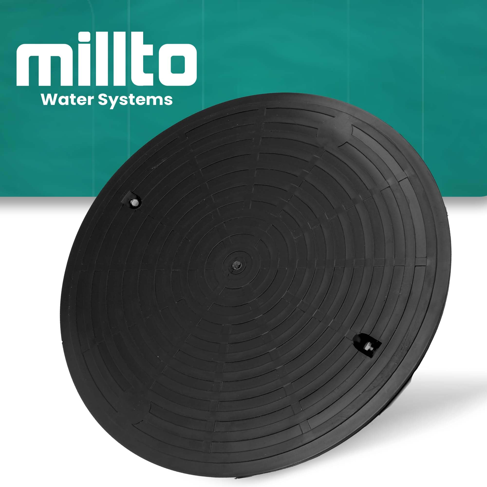 Millto™ Tapa de Boca Redonda, Diámetro DN540, Negro, Polipropileno, Tapa de Canal y Desagüe, Cisterna, Kl. A15, Carga hasta 1,5 t, Cubierta Ondulada