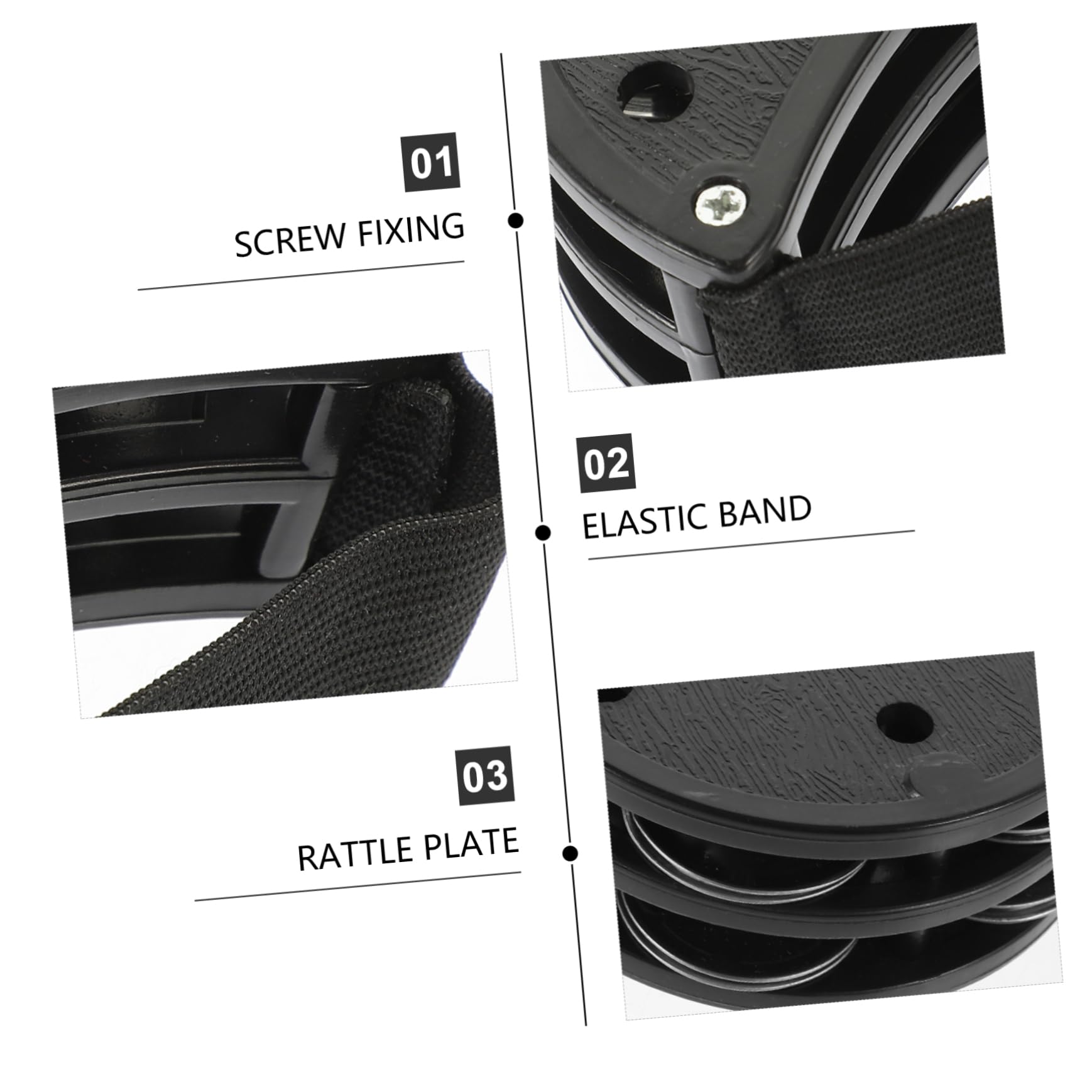 LIFKOME 2Pcs Foot Tambourine Bells Durable Percussion Instruments for Adults Creative Shaking Tambourines for Concerts Parties and Ceremonies