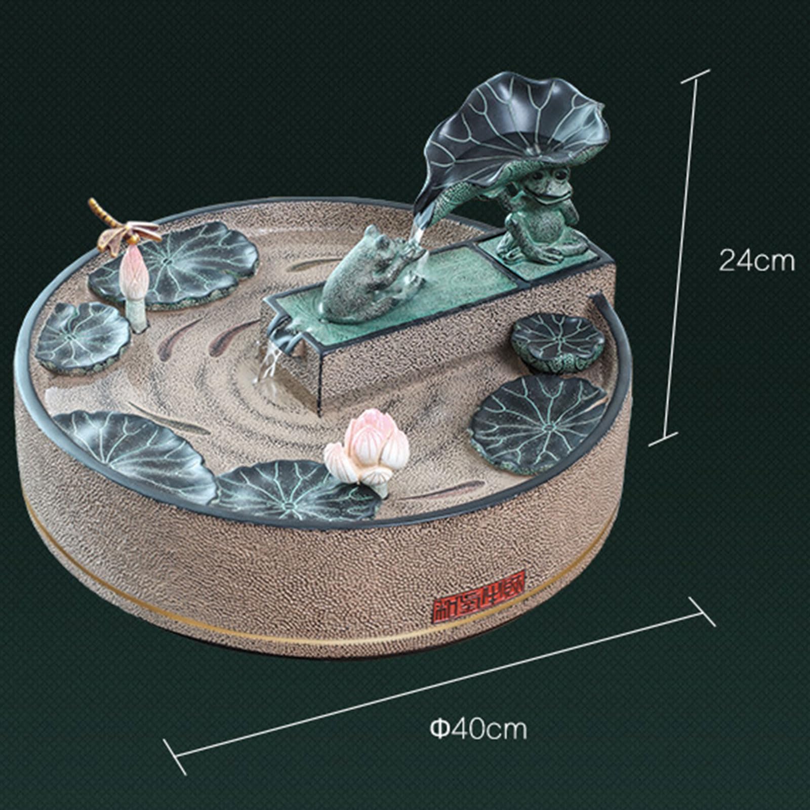 Fontanna stołowa z żywicy Lotus Staw, kryty | Biurko do medytacji Zen Funkcja dekoracyjna, wystrój domu/biura Prezent na parapetówkę dla mamy