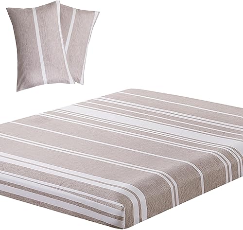 Miniatura 1 de Vaulia Sábana bajera de microfibra suave y ligera con bolsillo profundo, elástico en todo el contorno, tamaño Queen, color gris